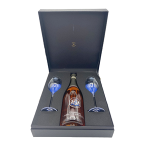 Gjafakassi, tvö glös og Rose B.d.Rothschild